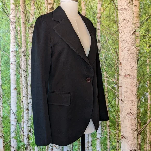 Club Monaco black lined, single button blazer, size small - Picture 6 of 7
